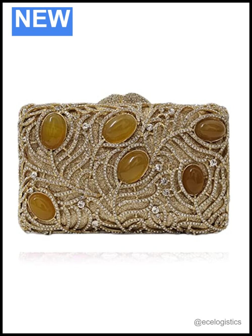 Luxury Rhinestone Agate Evening Bag Crystal Clutch for Party Wedding